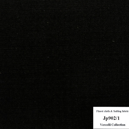 Jp902/1 Vercelli CVM - Vải Suit 95% Wool - Đen Trơn